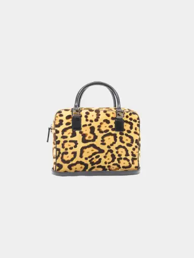 Fendi 2000s Beige Brown Black Hair-On Hide 2-Way Bag