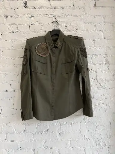 S/S 2010 BALMAIN PADDED SHOULDER MILITARY SHIRT