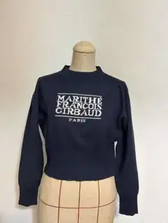 MARITHE FRANCOIS GIRBAUD ロゴニット ネイビー