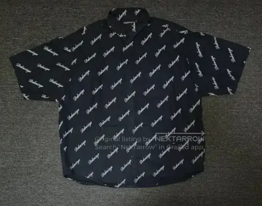 Balenciaga Oversized Logo Short Sleeve Shirt.