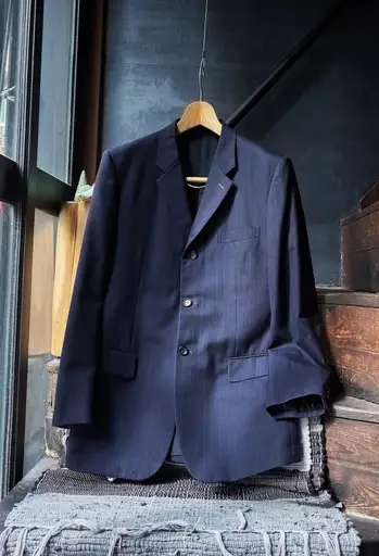 Comme des Garçons Homme Deux 2004AW Navy striped wool tailored jacket