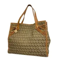 フェンディ(Fendi) フェンディ バッグ・トートバッグ ズッキーノ ナイロンキャンバス ブラウン レディース