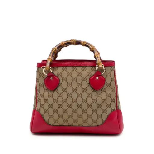 Gucci GG Canvas Bamboo Diana Top Handle Tote