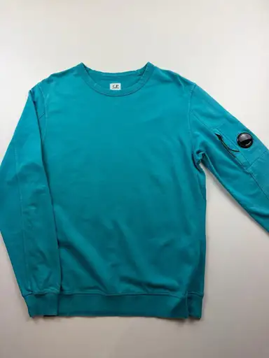 Pull Crewneck C.P. Company « Lens » – Taille XL – Bleu turquoise