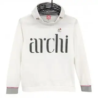 アルチビオ 長袖ハイネックシャツ 白×黒 ネックボーダー ドローコード レディース 36(S) ゴルフウェア archivio アルチビオ(archivio)のスポーツ/アウトドアのゴルフ(ウエア)の商品詳細ページへのリンク