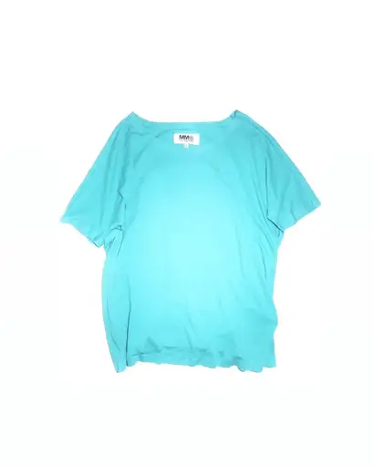MM6 Turquoise Blue Hem Gathered T Shirt
