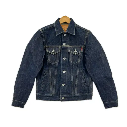 デニムジャケット 21oz ｾﾙﾋﾞｯﾁﾃﾞﾆﾑ ｻｲﾄﾞﾎﾟｹｯﾄ付 ﾄﾗｯｶｰｼﾞｬｹｯﾄ ブルー
