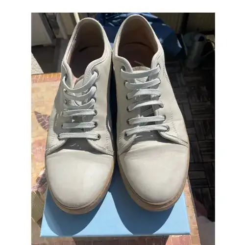 Sneakers, Lanvin Vit/Grå Storlek 44, Kalvskinn.