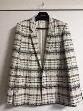 USED EXCELLENT CONDITION SAINT LAURENT PARIS VACCARELLO TWEED JACKET, SIZE 50
