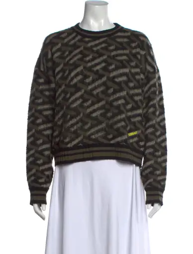 Virgin Wool Graphic Print Sweater