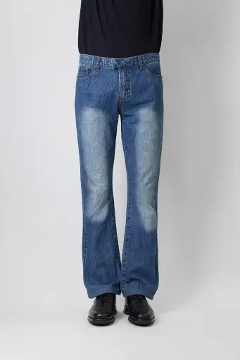 DOLCE&GABBANA BLUE DENIM FLARE PANTS MADE IN ITALY