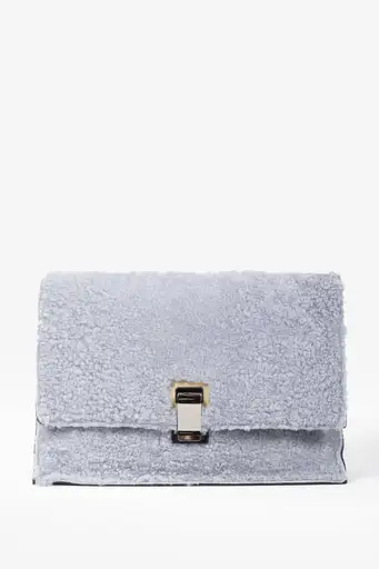 Proenza Schouler Fall 2013 Lavender Shearling Lunch Clutch