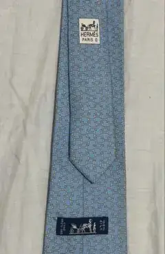 HERMES ネクタイ ライトブルー H柄