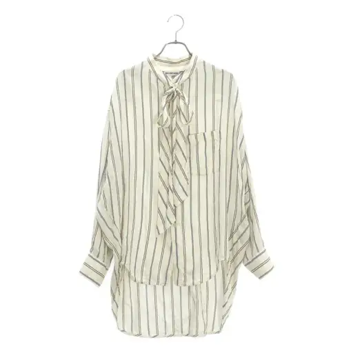 BALENCIAGA / バレンシアガ | 2019SS | シルク ストライプ ボウタイシャツ | 32 | メンズ