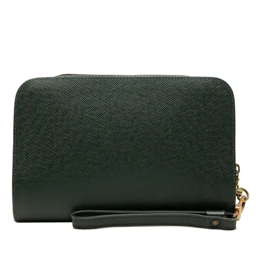 Green Louis Vuitton Taiga Pochette Baikal Clutch Bag