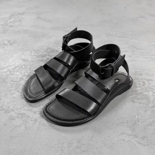 Ann Demeulemeester Black Leather Strap Gladiator Sandals EU 37, US 7