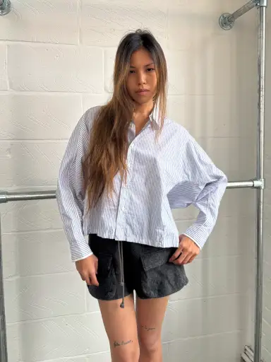 Y'S LATE 2010S BATWING STRIPE SHIRT
