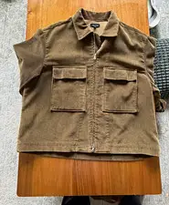 Evan Kinori Zip Jacket-  Sumi Ink Corduroy XL