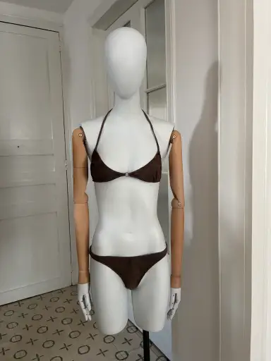 Prada 1990s Suede Bikini Set