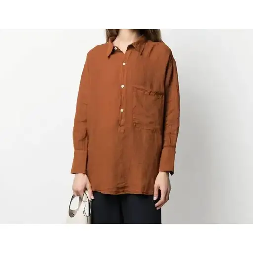 Barena Venezia long-sleeved linen shirt in brown sz 46