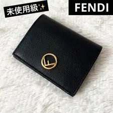 Fendi Bifold Wallet F is Fendi Grain Leather Black Near Mint gift
