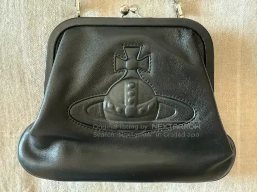 Vivienne Westwood size os Black matte embossed bag, small