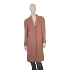 Chanel 00A Vintage Pink Bouclé Wool Silk Duster Coat FR 42