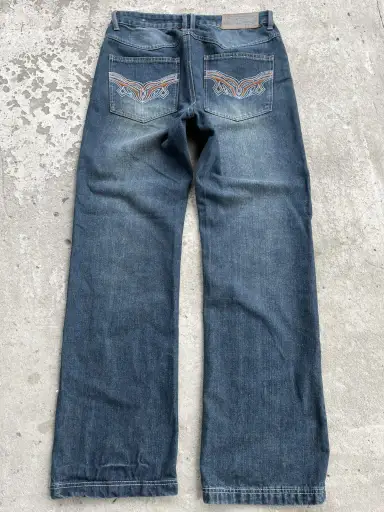 Vintage Faded Distressed Denim Jeans like Junya Watanabe Y2K