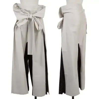 ISSEY MIYAKE A-POC Bi-color Switching Wrap Pants Beige 2