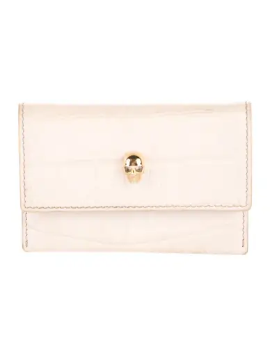 Skull Embossed Leather Card Holder