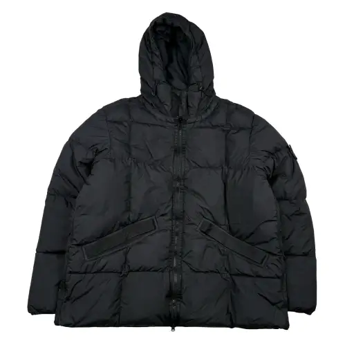 Stone Island 2019 Black Garment Dyed Crinkle Down Puffer - 3XL