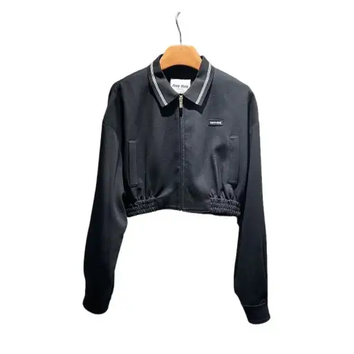 Miu Miu Wool Logo Zip Jacket Size 38