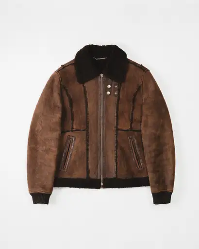 [Early-Mid 00’s] “D&G DOLCE&GABBANA” Lamb Shearling Flight Jacket (Made in Turkey)