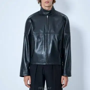 26 FW 보테가 베네타 우븐 레더 스탠드 칼라 레더 853929 V64W0 1010