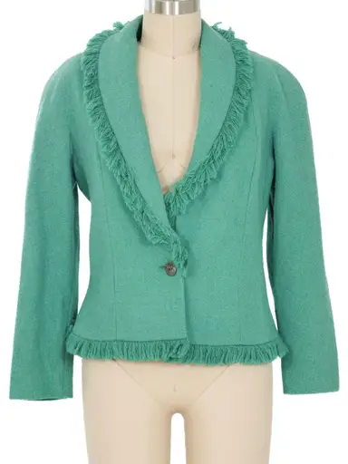 1998 Christian Dior Diorient Express Fringed Wool Jacket
