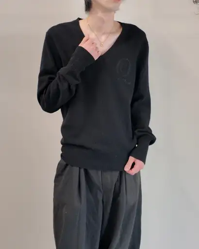【ALEXANDER McQUEEN】logo v-neck knit