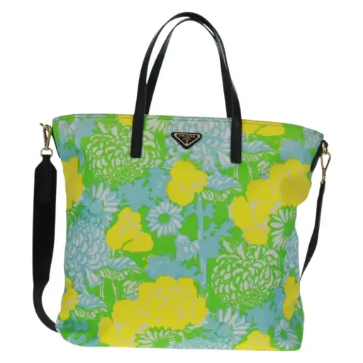Prada Floreal Tote Printed Tessuto Multicolour Nylon Tote Bag Bag (Pre-Owned)