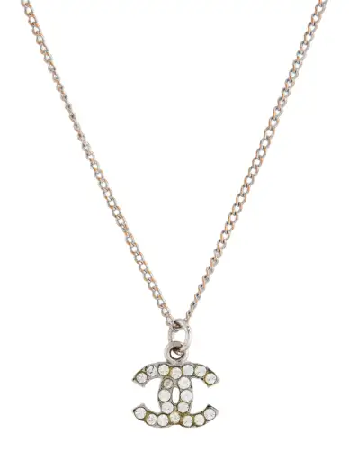 Strass CC Pendant Necklace