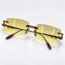 CHROME HEARTS LORDIE Rimless Sunglasses Yellow Gold 56□15-134 Eyewear Japan