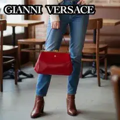 GIANNI VERSACE ヴェルサーチハンドバッグ レッド　0717⑤
