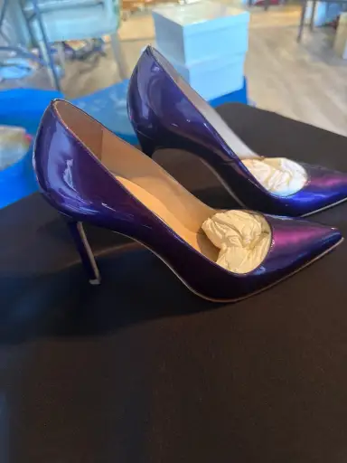 MANOLO BLAHNIK BB 105 purple patent shoes size 5.5 (36)