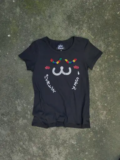 20471120 Hyoma X Mini Cream Rainbow Fur Eyelash Shirt