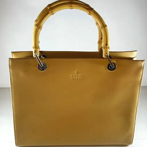 Gucci Bamboo Top Handle Tote Beige