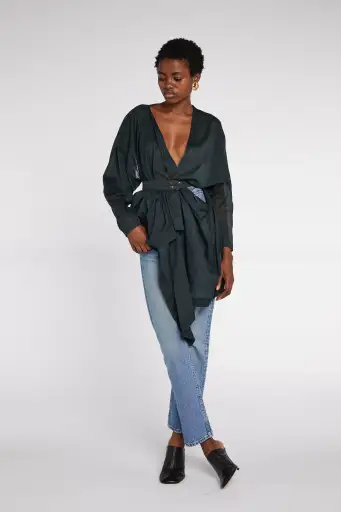 Alaïa  Sheer Cotton Wrap Tunic S/S 1984