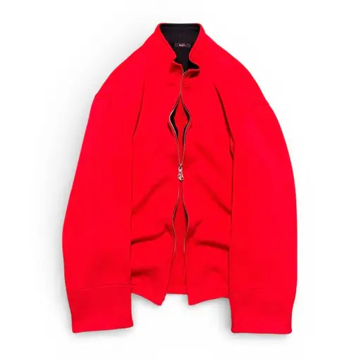 1980's "bajra" by Kazuki Fujii Double Zip Knit Jacket COMME des GARCONS バジュラ コムデギャルソン ドライバーズニットジャケット