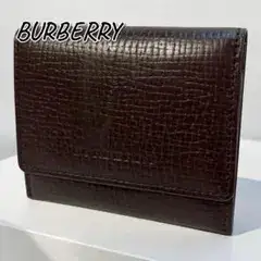BURBERRY ミニ財布 コインケース 茶 レザー ノバチェック