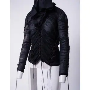 Alexander McQueen FW2002 Ruched Lace-Up Top