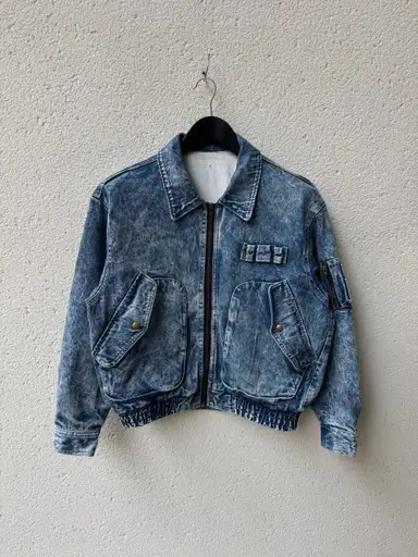1980s Katharine Hamnett Acid Wash Cargo Bomber