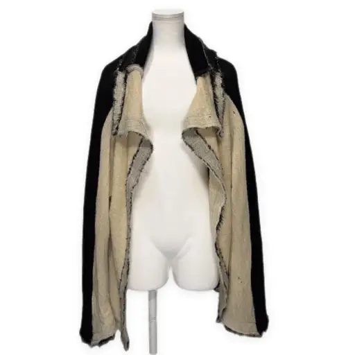 A-POC ISSEY MIYAKE 03AW バイカラーカットオフデザインボタンレスニットジャケット カーディガン トップス アウター Archive エーポック イッセイミヤケ メンズ レディース ユニセックス