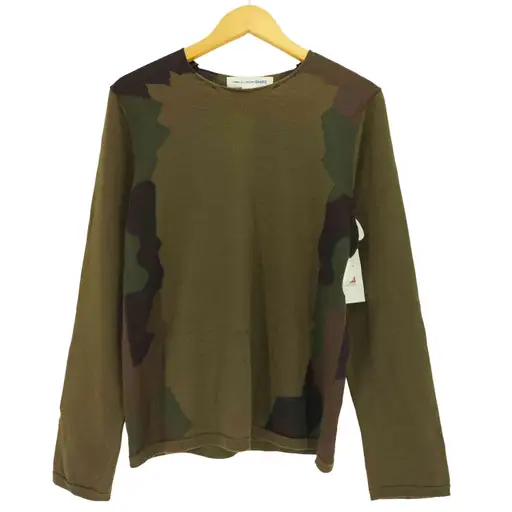 コムデギャルソンシャツ COMME des GARCONS SHIRT ウールアクリル ジオメトリック ジャガードニット メンズ JPN:S